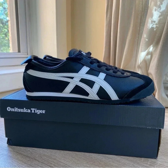 New Onitsuka Tiger Mexico 66 ASICS Sneaker Shoes in Black White - Picture 3 of 13